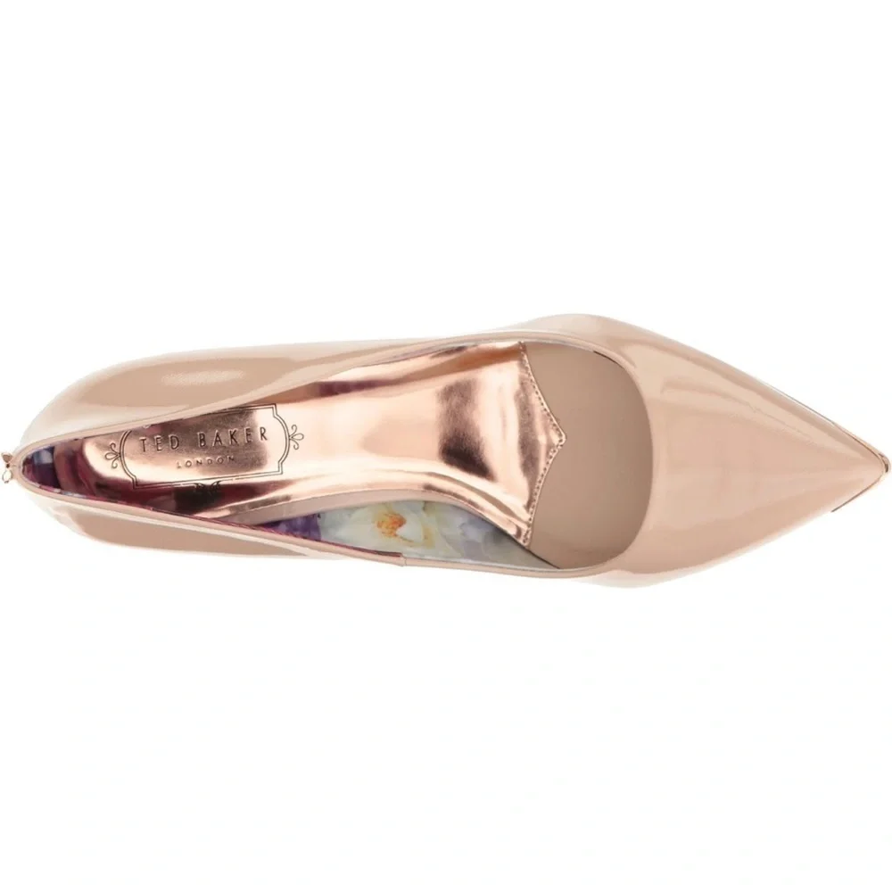 NEW Ted Baker Women's Kaawa Patent Leather Formal Shoe Nude 9.5